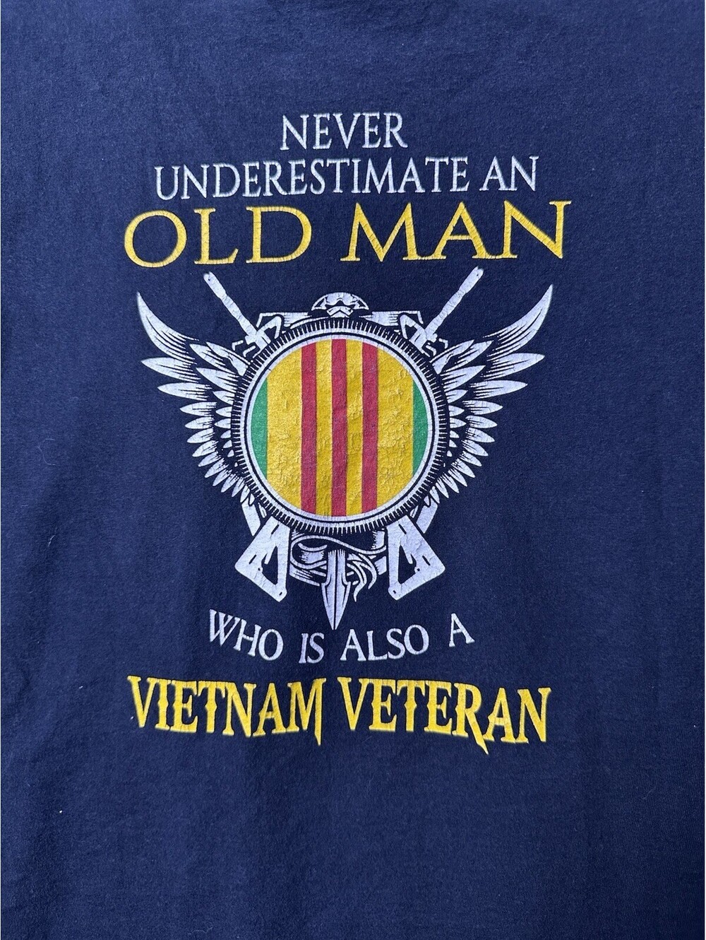 Vietnam Veteran T Shirt Mens 3XL Old Man Military Veteran Graphic Tee